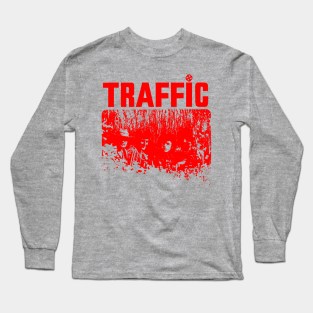 traffic red retro style Long Sleeve T-Shirt